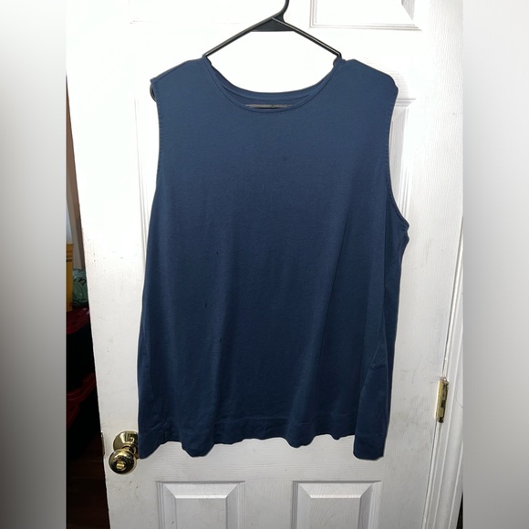 J. Jill Tops - J. Jill Women’s Perfect Pima Forward-Seam Navy Tank Size 2X